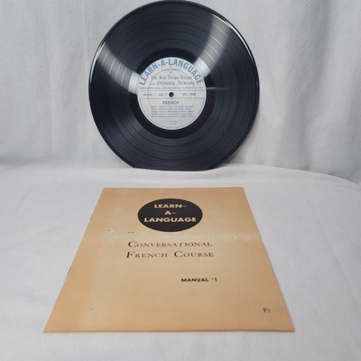 Learn-A-Language 10'' 1958 Vinyl Records Conversational French Course Disc 1