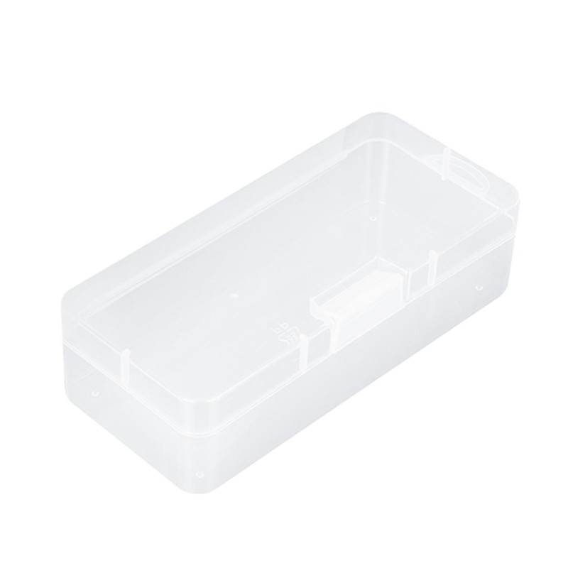 Mini Storage Containers Clear Rectangular Home Organizer Box With Flap Lid