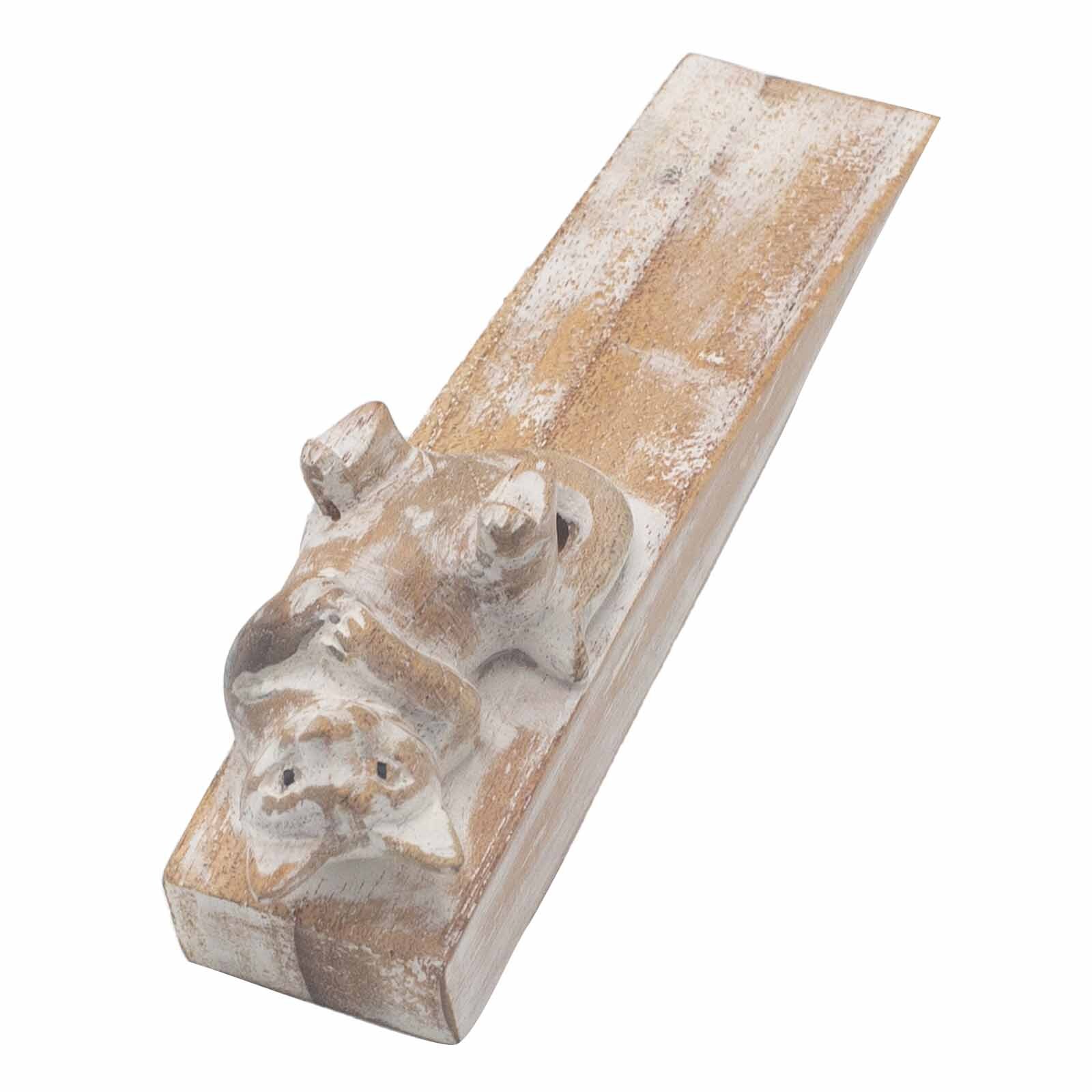 Hand Carved Wooden Animal Doorstop Door Stop Stopper Wedge Jam Stay Wood - Picture 13 of 24