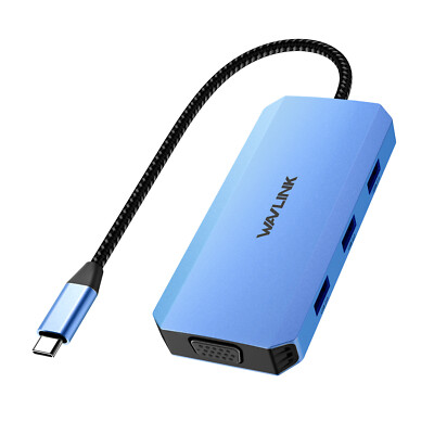 USB C Docking Station Quad Monitor 4K HDMI DP VGA 3xUSB2.0 Multiport Adapter