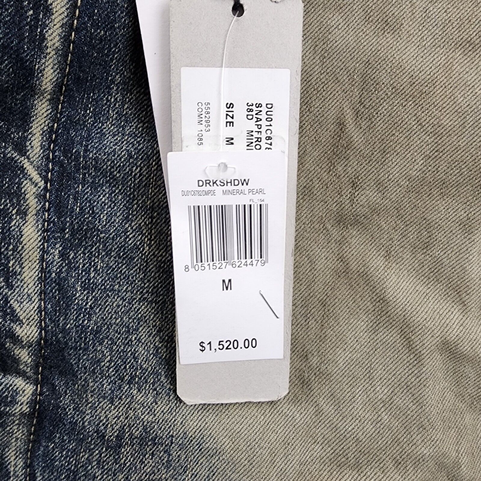 DRKSHDW Rick Owens Faded Denim Jacket Men's M Mineral Pearl DRKSHDW Rick Owens Faded Denim Jacket Men's M Mineral Pearl