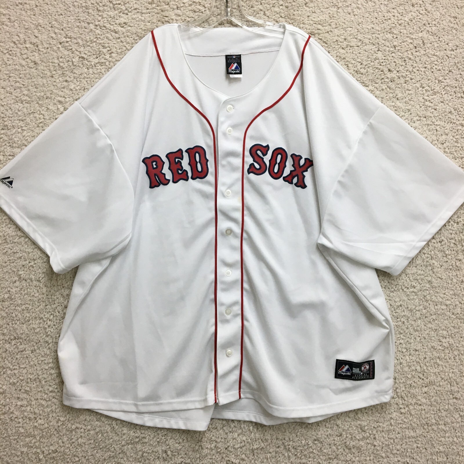 Boston Red Sox Majestic Jersey 6X BIG Mens White Baseball