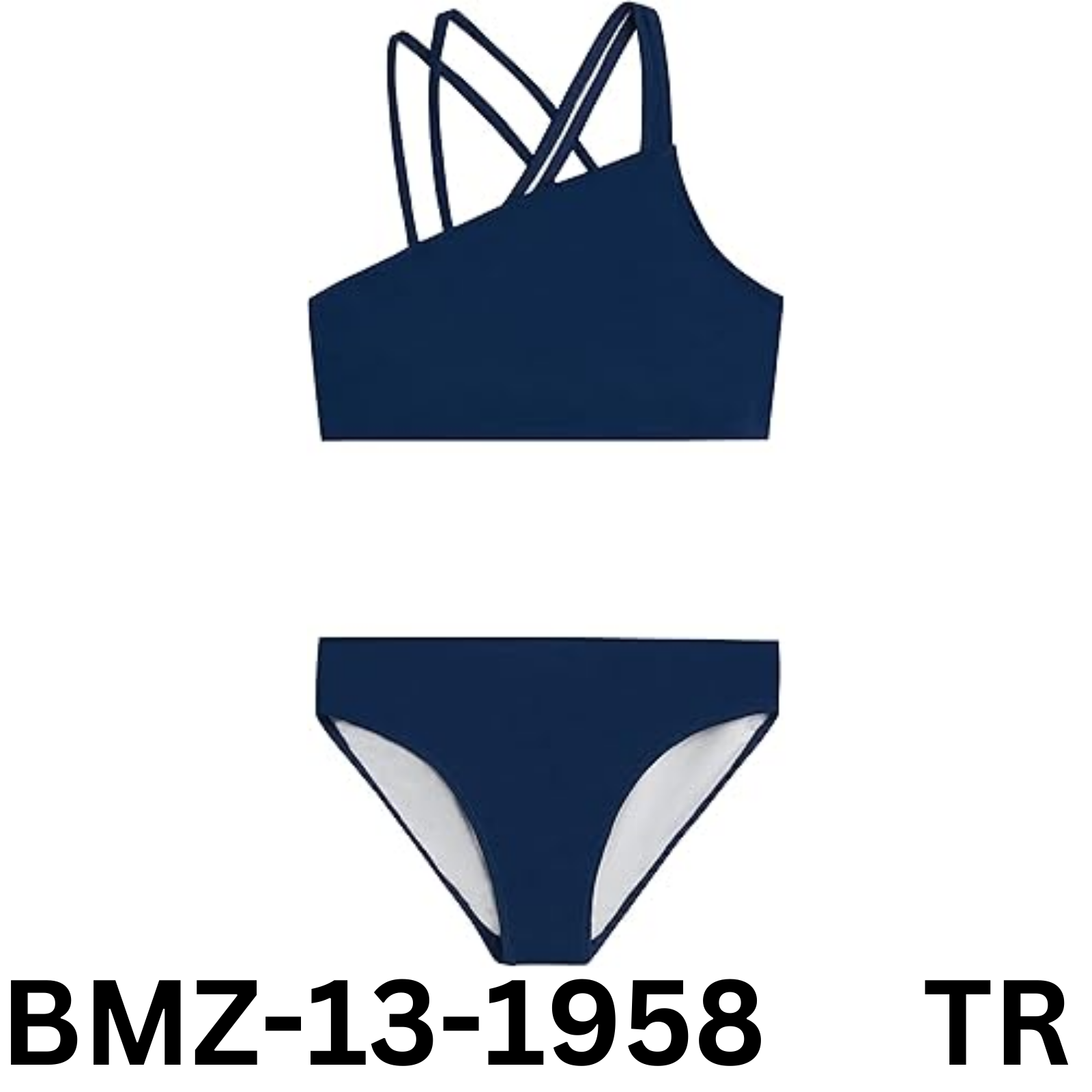 Kanu Surf Girls' Julia UPF 50+ Beach Sport Angle Bikini, Solid Navy, Size 12