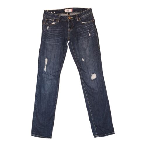 CABI JEANS Slim Boyfriend Denim Distressed Medium Wash Blue CABI JEANS Slim Boyfriend Denim Distressed Medium Wash Blue