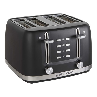 4-Slice Toaster in Black - Adjustable Settings & Removable Crumb Tray,discount