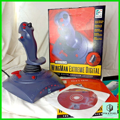 1997 Logitech Wingman Extreme Digital Joystick in Original Box, Flightstick, CIB