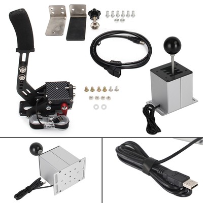 USB Handbrake with Clamp and 7+R H Shifter for Logitech T300RS/GT Steering Wheel
