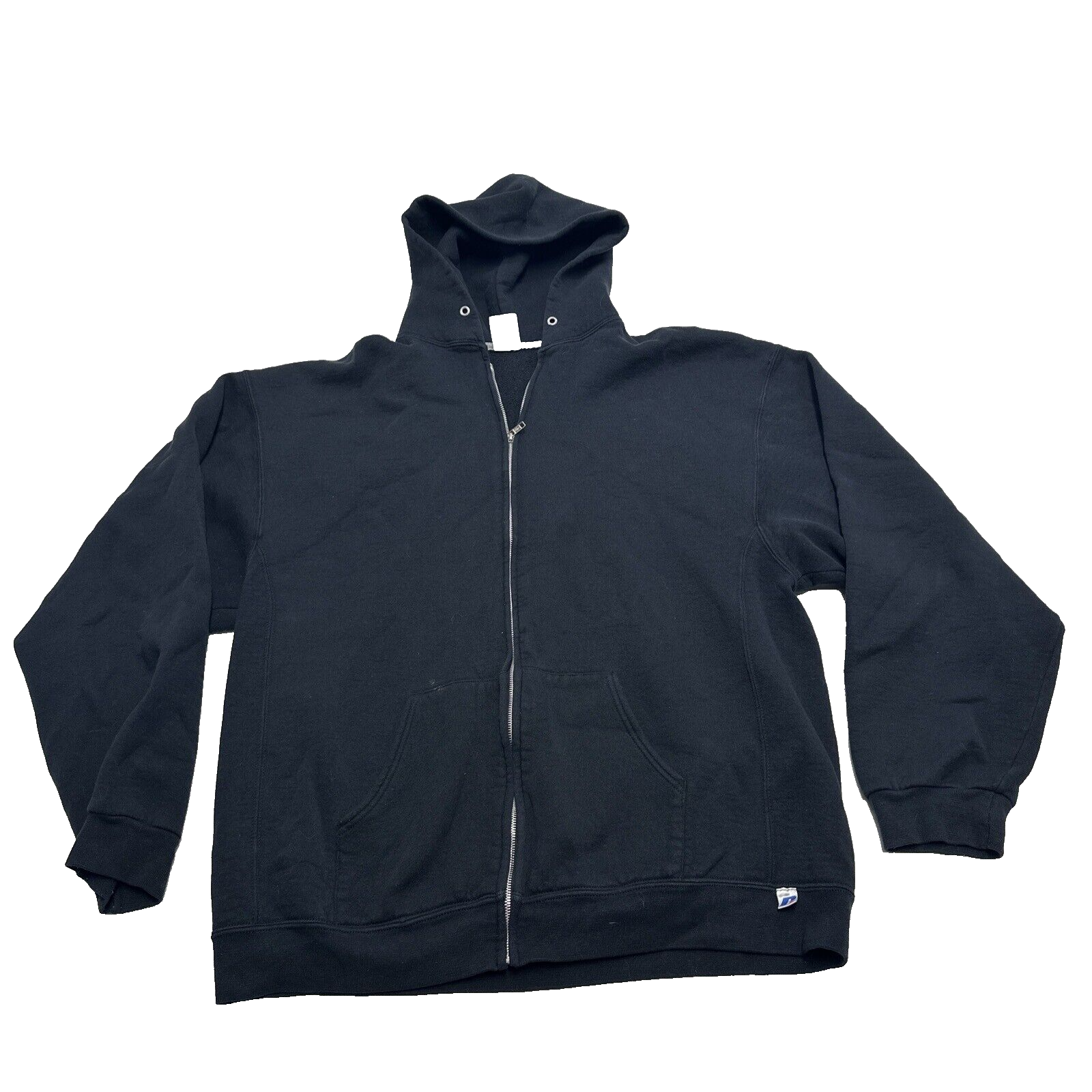 Vintage Russell Black Zip Up Hoodie Sweatshirt Sz XXL 2XL | eBay