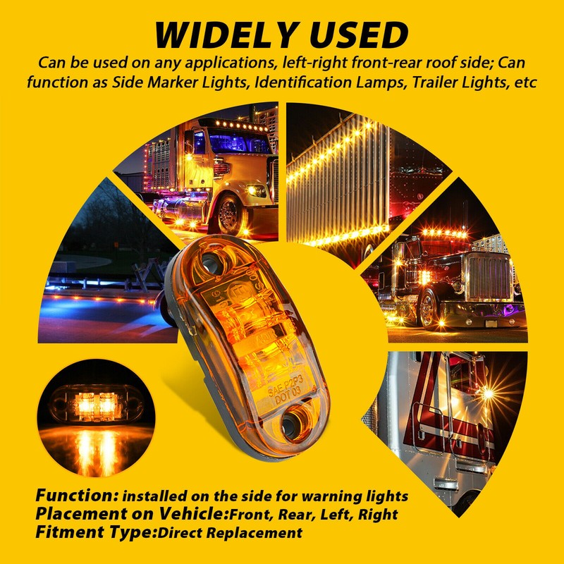6 x LED Tail Light Arrow Turn Signal Amber Side Marker Kit Trailer Caravan Truck