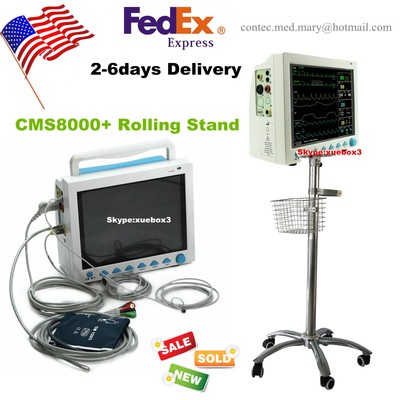 Contec Vital Sign Patient Monitor with Rolling Stand ICU/CCU 6 parameter Monitor