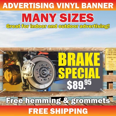BRAKE SPECIAL Advertising Banner Vinyl Mesh Sign auto car repair service check