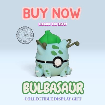 BULBASAUR 🌱 POKEBALL COLLECTIBLE GIFT ✨ 3D Printed AUS - Nerd Gift