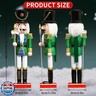 CSR DREAM 15 Inch Christmas Decorations Nutcracker Ornaments,Wooden Nutcracker Figures,Festive Collectible Nutcracker Gift for Table Desktop Fireplace Thanksgiving Christmas Decor,AxeSoldier(Green)