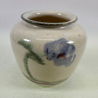 Studio Pottery hand Thrown Cream Vase - Signed