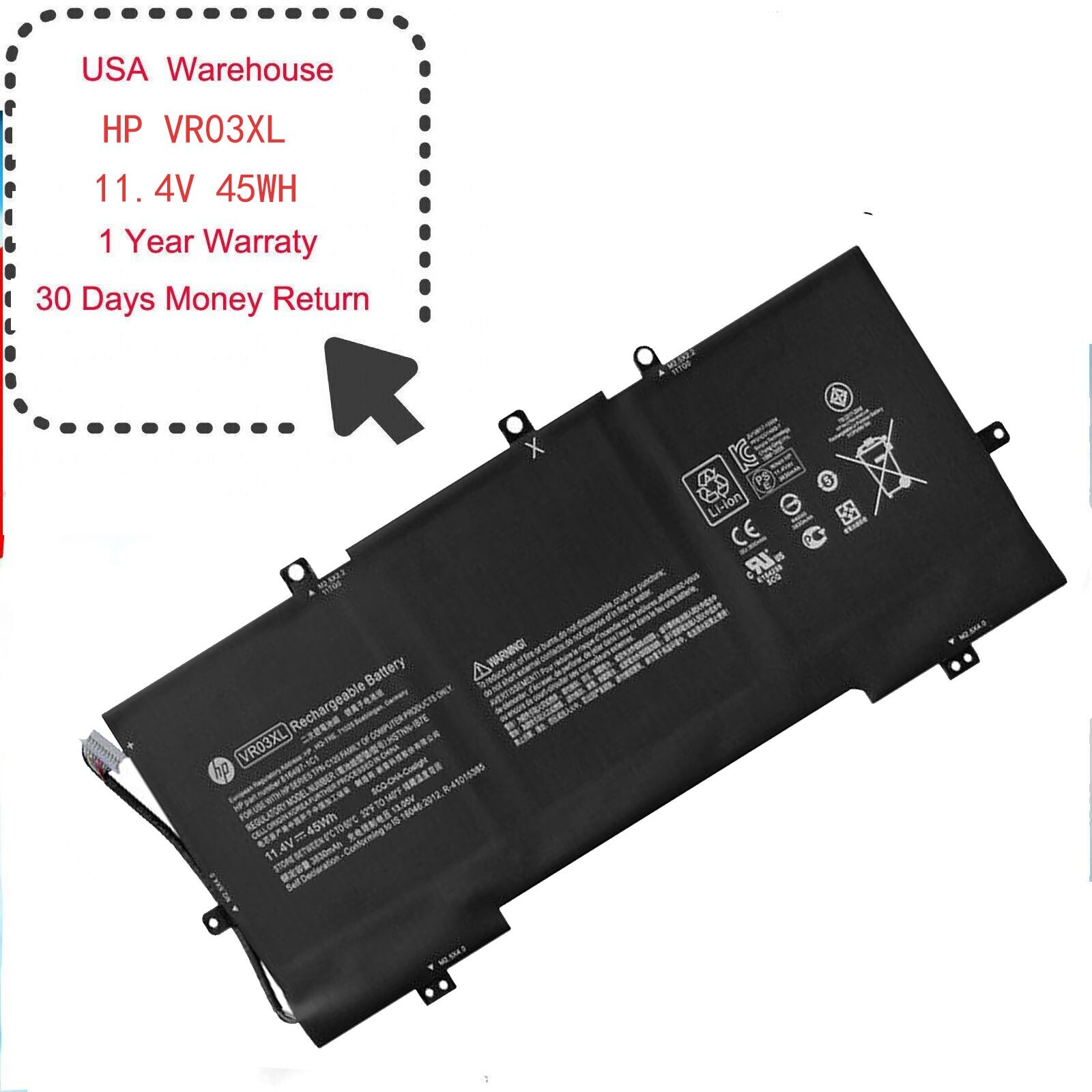 New Genuine VR03XL Battery for HP Envy 13-D051TU D056TU