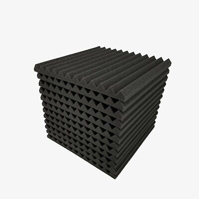 12 pcs 12''x12''x1'' Acoustic Foam Black Panel Tiles Wall Record Studio Sound Proof