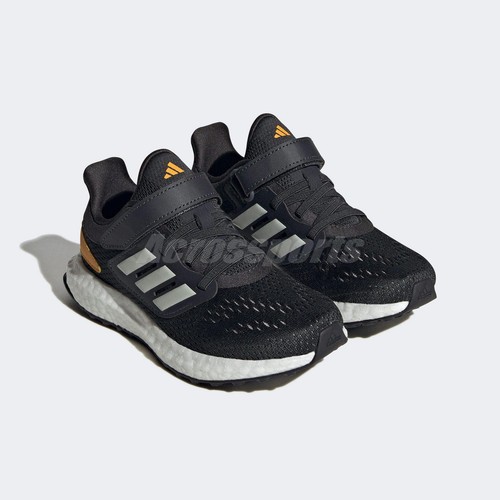adidas Pureboost 22 C Black White Orange Kids Preschool Road Running Shoe IF5551