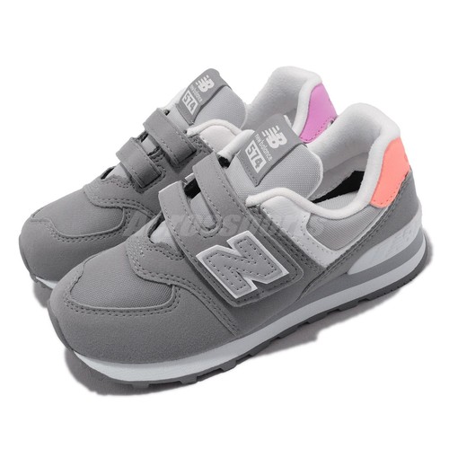 

New Balance 574 Wide NB Серый Розовый Фиолетовый Дети Дошкольная Повседневная Обувь PV574MG1-W, 574 Wide