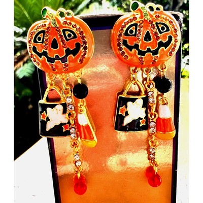 Halloween Earrings New Jack O Lantern Candy Corn Ghost Beads Pumpkin Pierced