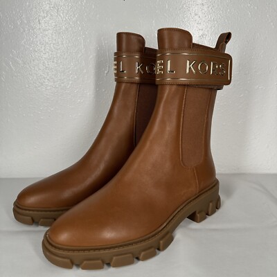 MICHAEL KORS Ridley Strap Boots Brown Leather Size 6