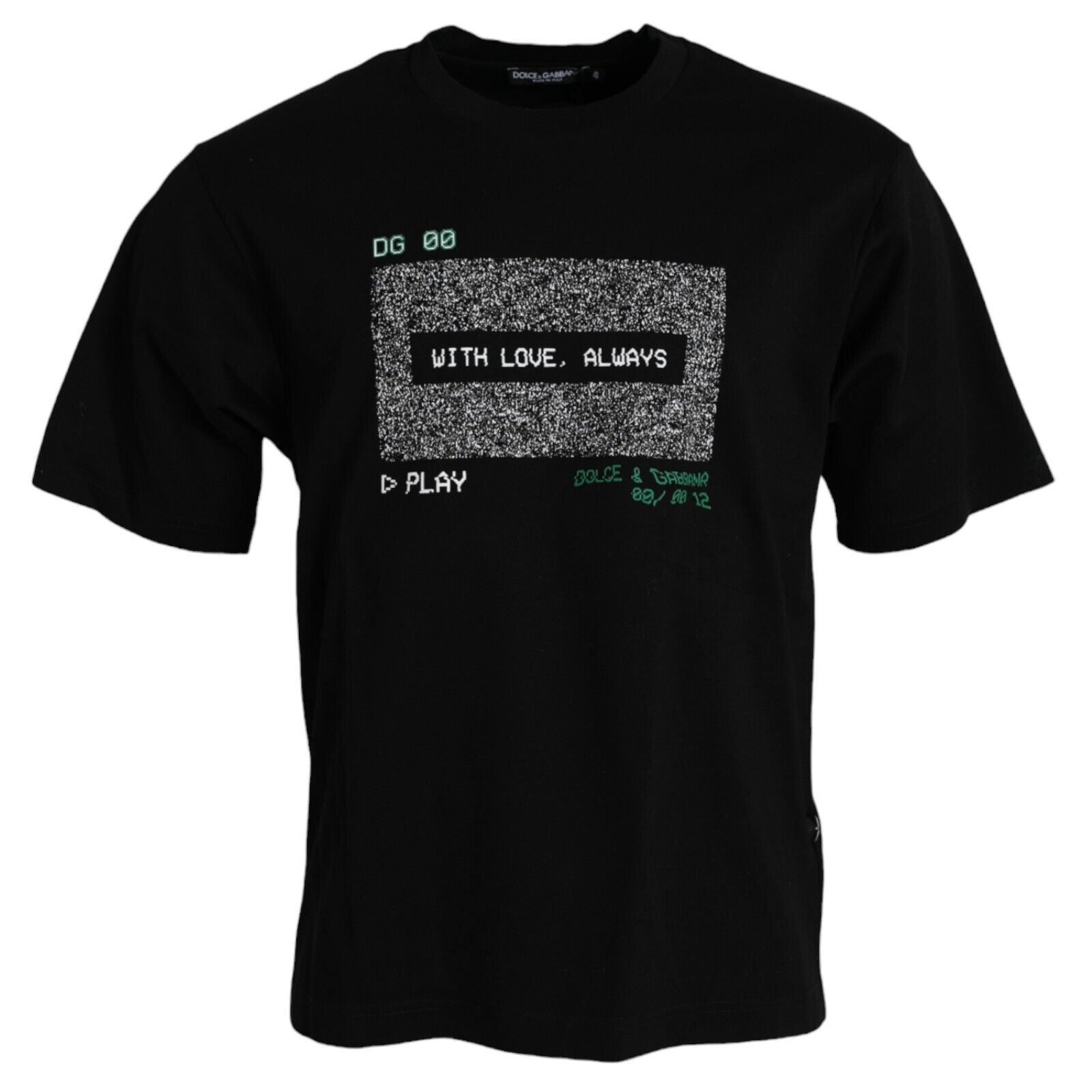 DOLCE & GABBANA T-shirt Black With Love Always Crew Neck Top DOLCE & GABBANA T-shirt Black With Love Always Crew Neck Top