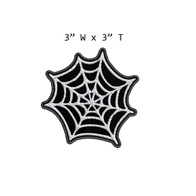 Spider Web Patch Embroidered Iron On Applique Halloween Trick or Treat Spiderman