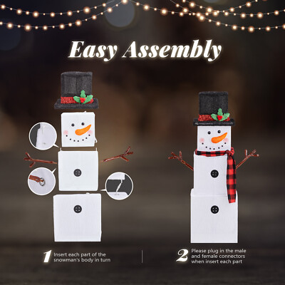 3 FT Lighted Snowman Outdoor Christmas Decoration with 75 LED Warm White Lights