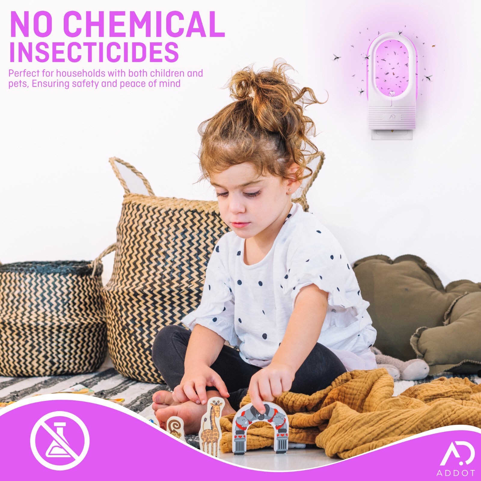 ADDOT Flying Insect Trap 5 Sticky Double-Sided Refill Packs  Mosquito, Bug, Moth