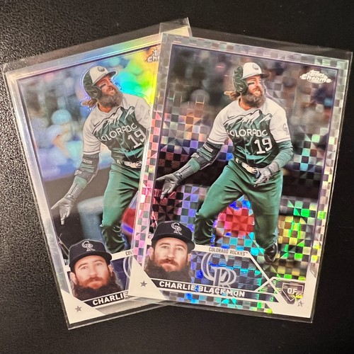 Charlie Blackmon 2023 Topps Chrome Xfractor + Base Refractor #128