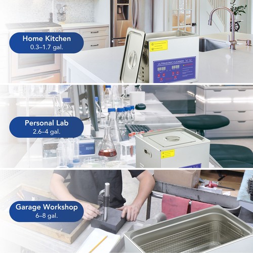 CREWORKS 2L Ultrasonic Cleaner Stainless Steel Industry Heated Heater w/Timer