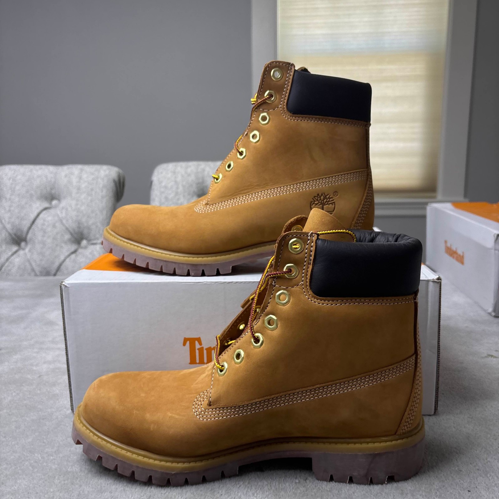 靴 Timberland 6IN PREM WHEAT/BLE Men's Premium 6-Inch Waterproof Boots - Wheat Nubuck