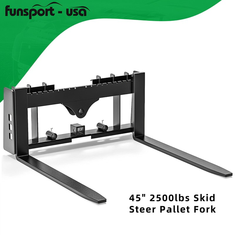 45" 2500lbs Skid Steer Pallet Fork Quick Attach W/Receiver Hitch