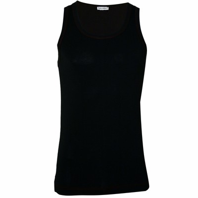DOLCE & GABBANA DOLCE & GABBANA SPORT PIMA BAUMWOLLE STRETCH HERREN GYM WESTE, SCHWARZ