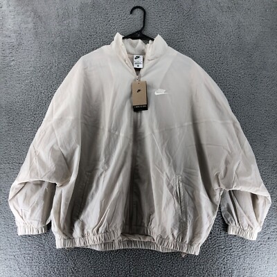 Nike Essential Windrunner Ivory Oversized Fit Woven Jacket DM6185 104 Women's XL