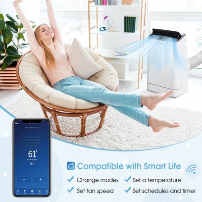 15000 BTU Portable Air Conditioner with Remote APP Control Cool Fan Heat Dehum