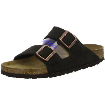 Pre-owned Birkenstock Arizona Vl Suede Leather Mocca Brown Sfb Sandals Slides Mules Narrow
