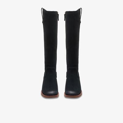 Pre-owned Clarks Women's Chamberly Up Black Suede 26178835
