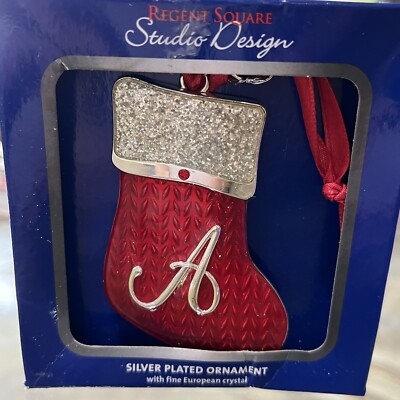 Studio Design Regent Square Letter Initial A Silver Plated Ornament Crystal Flaw