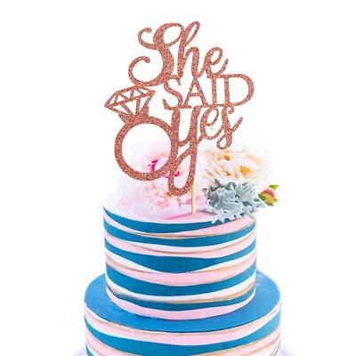 Unimall Roségold Sie sagte ja Cake Topper für Verlobung Brautdusche Hochzeit ...