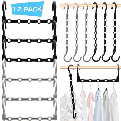 College Dorm Room Essentials Closet Organizer,12 Pack Stronger Closet Organiz...