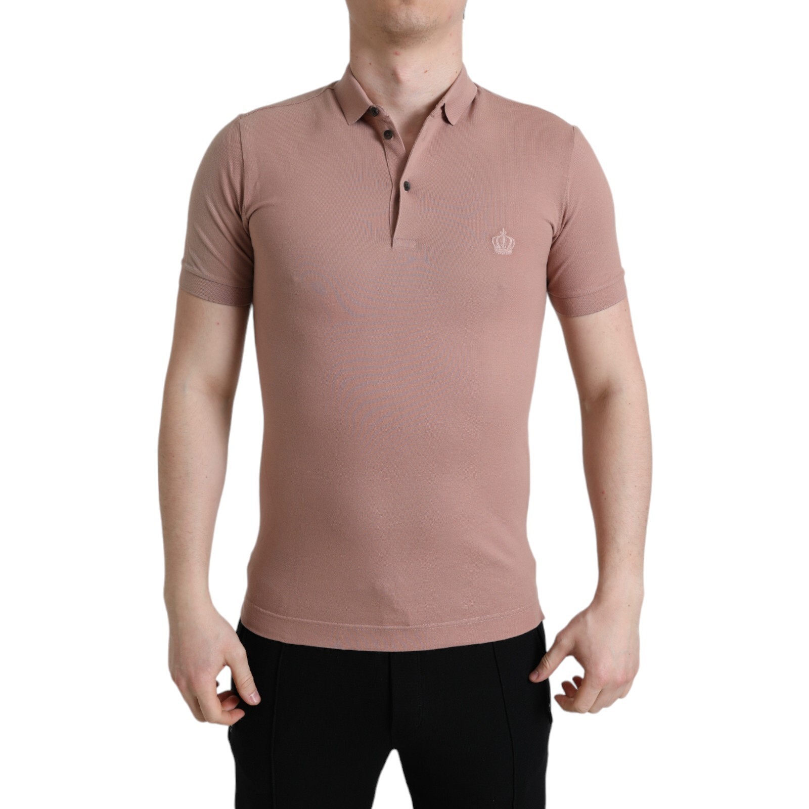 DOLCE & GABBANA T-shirt Pink Collared Short Sleeve Crown Men DOLCE & GABBANA T-shirt Pink Collared Short Sleeve Crown Men