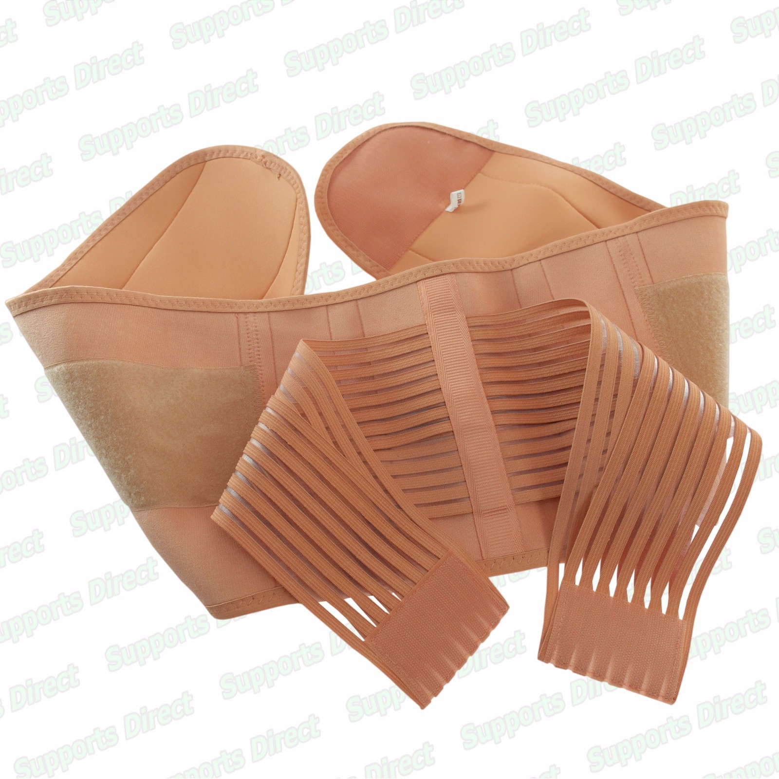 Beige Back Support Lower Lumbar Waist Adjustable Belt Brace Pain Relief