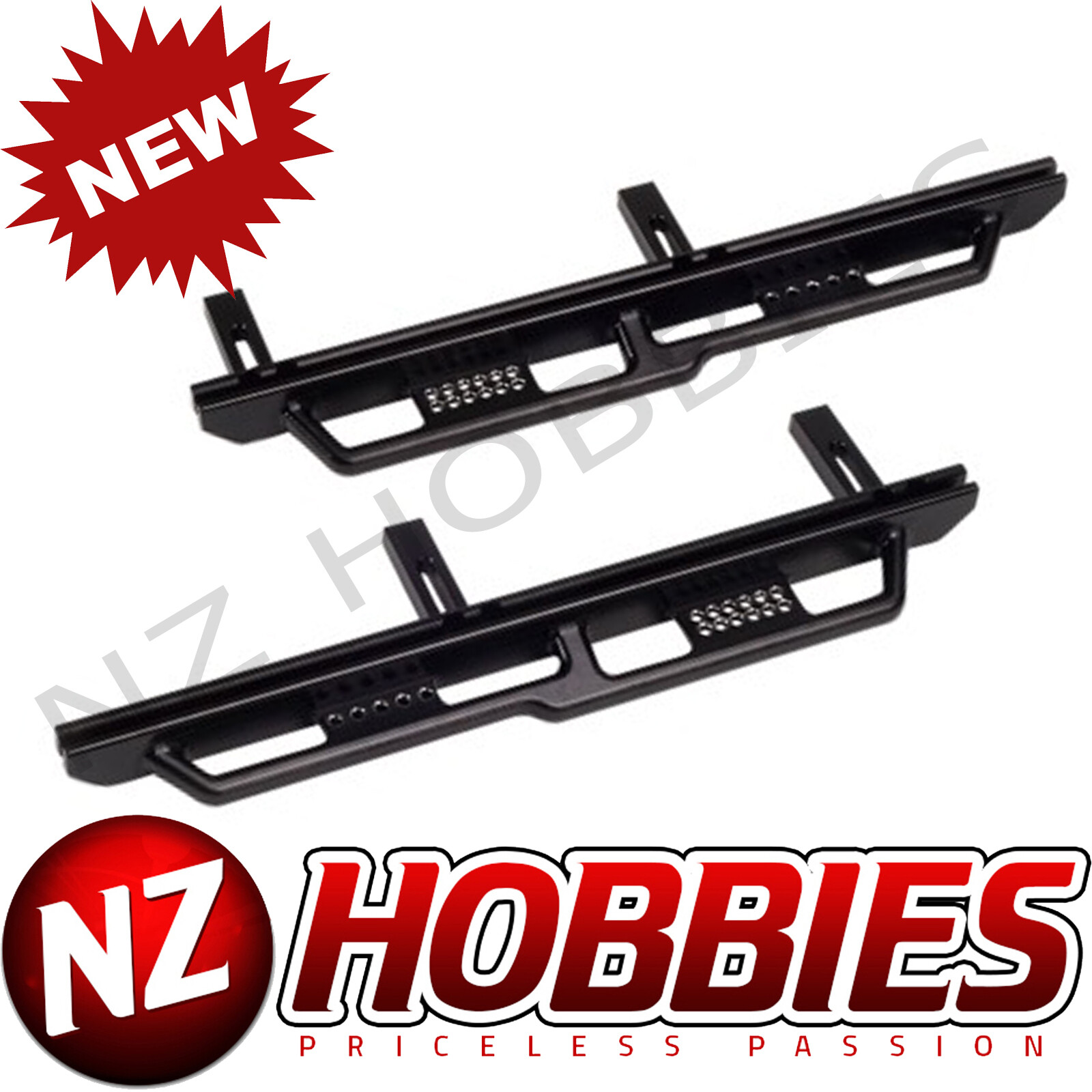 NZH Aluminum CNC Floor Pans Set BLACK : Axial SCX6 Car 2pcs/set # NZSCX6021BLACK