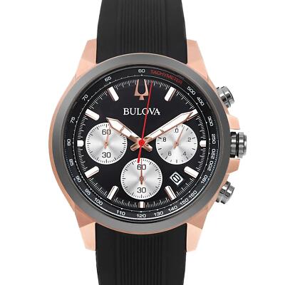 Pre-owned Bulova Classic 45mm Gold-tone Steel Black Dial Quartz Men Watch 98b397