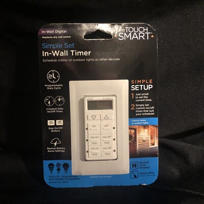 MyTouchSmart Simple Set In-Wall Timer, White (26893-P1)