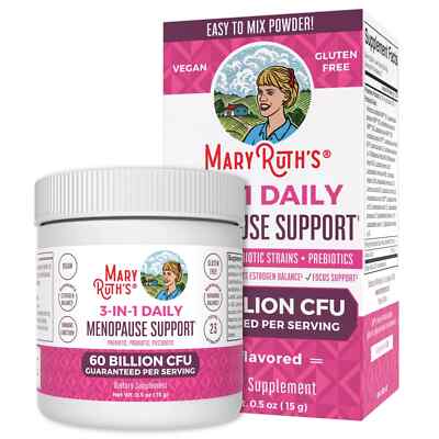 Mary Ruth Organics 3-in-1 Menopause Supplement for Women 60 Billion Powder