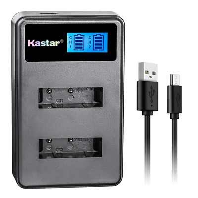 Kastar Battery LCD Dual Charger for Xiaomi YI AZ16-1 AZ16-2 Yi 4K+ Action Camera
