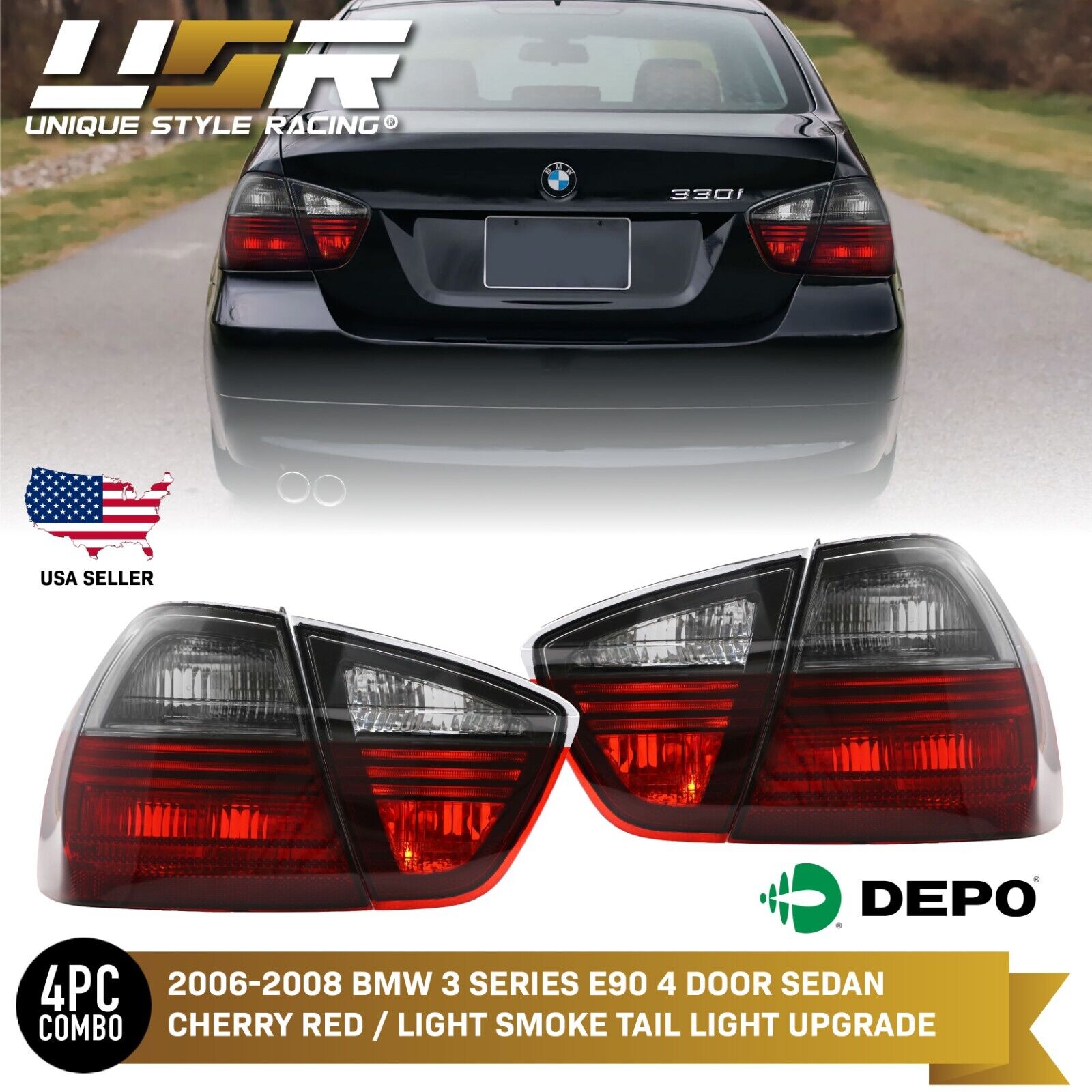 DEPO Euro Cherry Red / Light Smoke Tail Light For 06-08 BMW DEPO Euro Cherry Red / Light Smoke Tail Light For 06-08 BMW