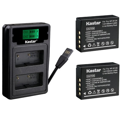 LZD2 Charger & 2 battery for Fujifilm X-PRO1 X-PRO2 X-PRO3 X-A1 X-A2 X-A3 X-A5