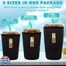 HEYSKAY Insulated Coffee Cup Sleeves Reusable Neoprene Iced Coffee Sleeve for Hot Cold Drinks Beverage Cooler Sleeve Coffee Koozies 16-32OZ for Starbucks Dunkin Coffee and More(Black)
